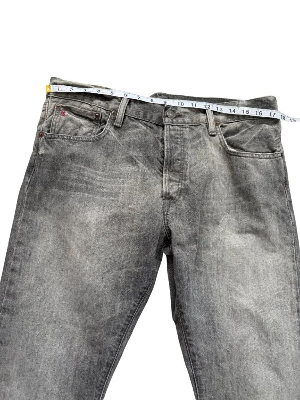 Polo Ralph Lauren Mens 34x30 Varick Slim Straight Jeans Gray Denim Button-Fly